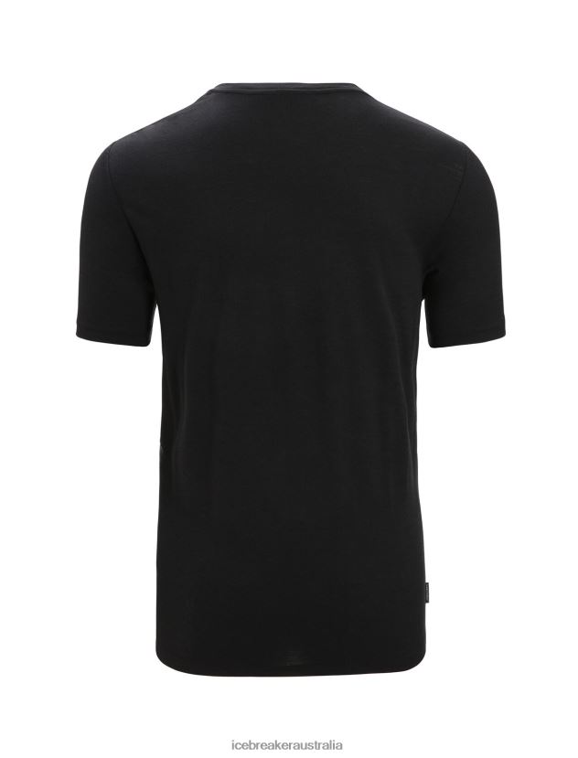 Icebreaker Men Merino Tech Lite II Short Sleeve T-Shirt NaturalBlack 80BXXP92 Clothing