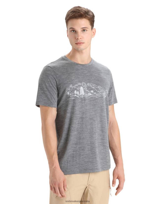 Icebreaker Men Merino Tech Lite II Short Sleeve T-Shirt Nature SprintGritstone Heather 80BXXP54 Clothing