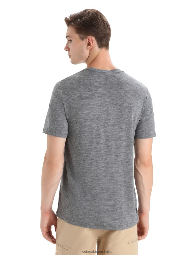 Icebreaker Men Merino Tech Lite II Short Sleeve T-Shirt Nature SprintGritstone Heather 80BXXP54 Clothing