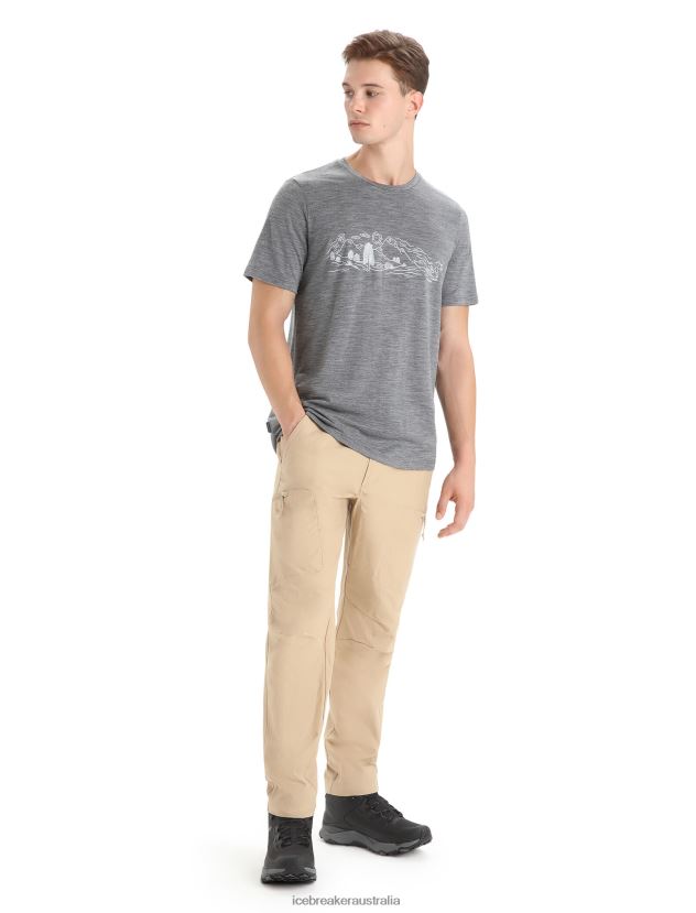 Icebreaker Men Merino Tech Lite II Short Sleeve T-Shirt Nature SprintGritstone Heather 80BXXP54 Clothing
