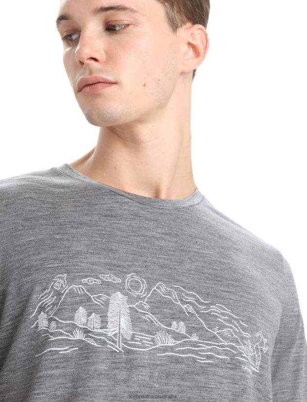 Icebreaker Men Merino Tech Lite II Short Sleeve T-Shirt Nature SprintGritstone Heather 80BXXP54 Clothing