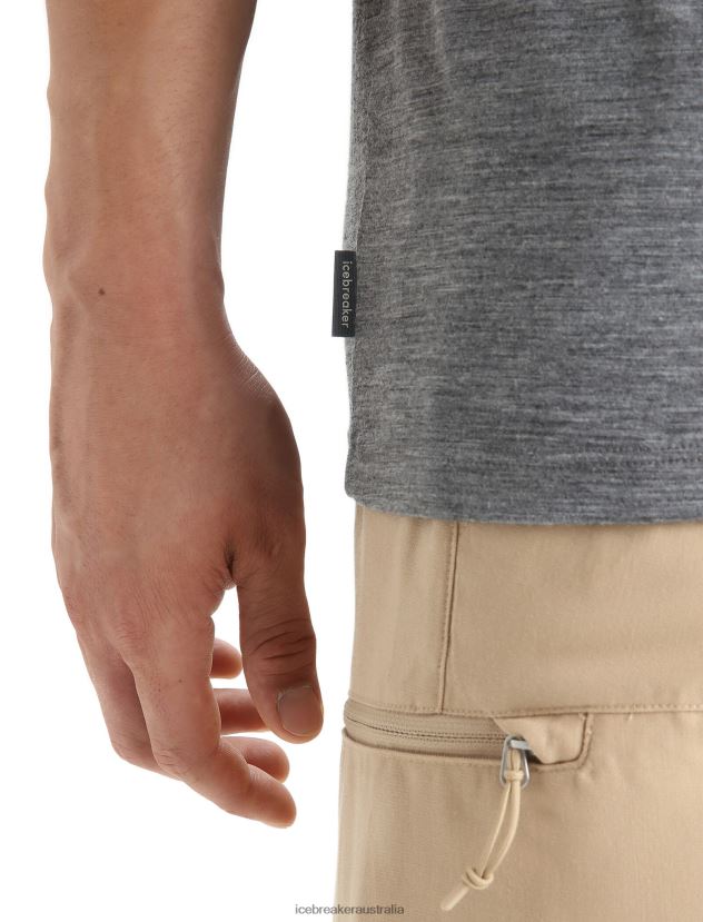 Icebreaker Men Merino Tech Lite II Short Sleeve T-Shirt Nature SprintGritstone Heather 80BXXP54 Clothing