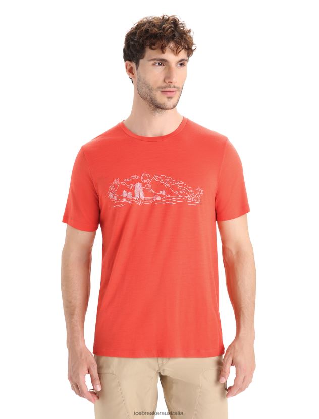 Icebreaker Men Merino Tech Lite II Short Sleeve T-Shirt Nature SprintVibrant Earth 80BXXP56 Clothing
