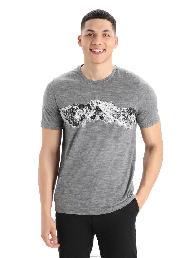 Icebreaker Men Merino Tech Lite II Short Sleeve T-Shirt Remarkable RangeGritstone Heather 80BXXP412 Clothing