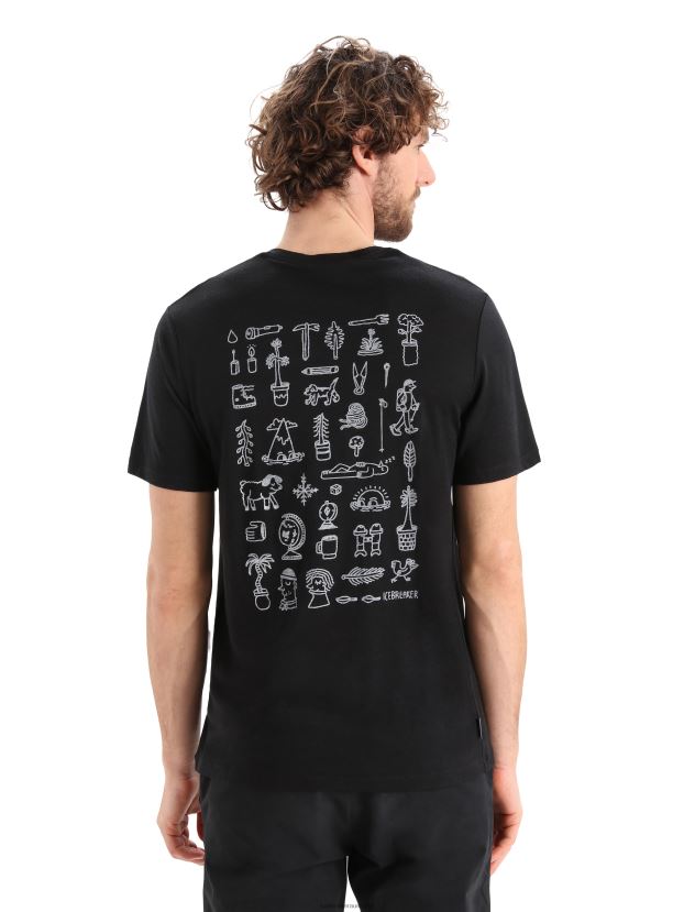 Icebreaker Men Merino Tech Lite II Short Sleeve T-Shirt StoryBlack 80BXXP380 Clothing