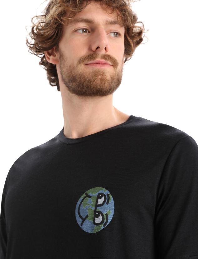 Icebreaker Men Merino Tech Lite II Short Sleeve T-Shirt StoryBlack 80BXXP380 Clothing