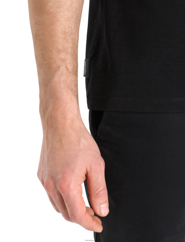 Icebreaker Men Merino Tech Lite II Short Sleeve T-Shirt StoryBlack 80BXXP380 Clothing
