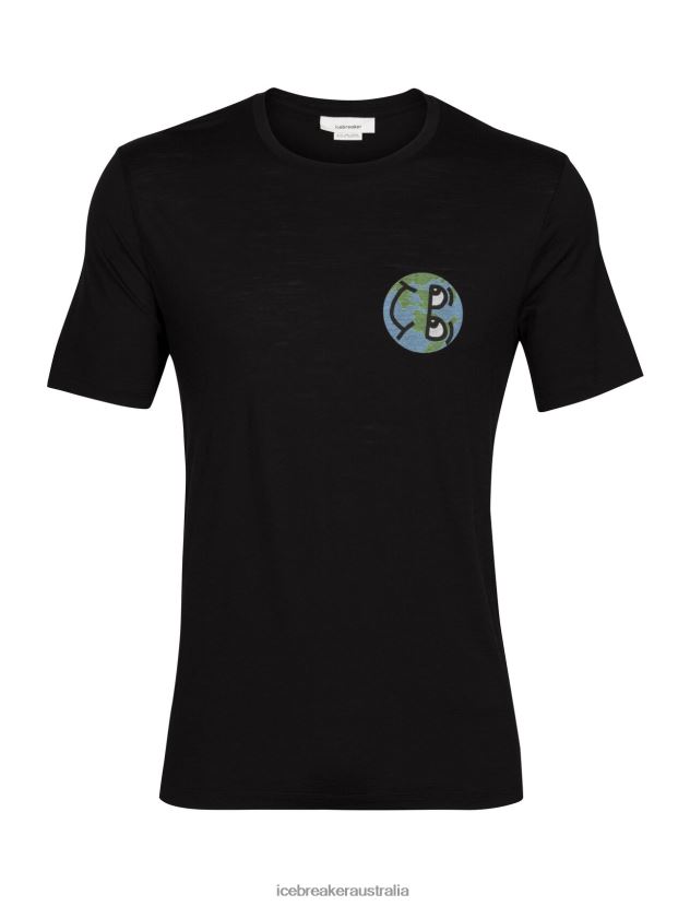 Icebreaker Men Merino Tech Lite II Short Sleeve T-Shirt StoryBlack 80BXXP380 Clothing