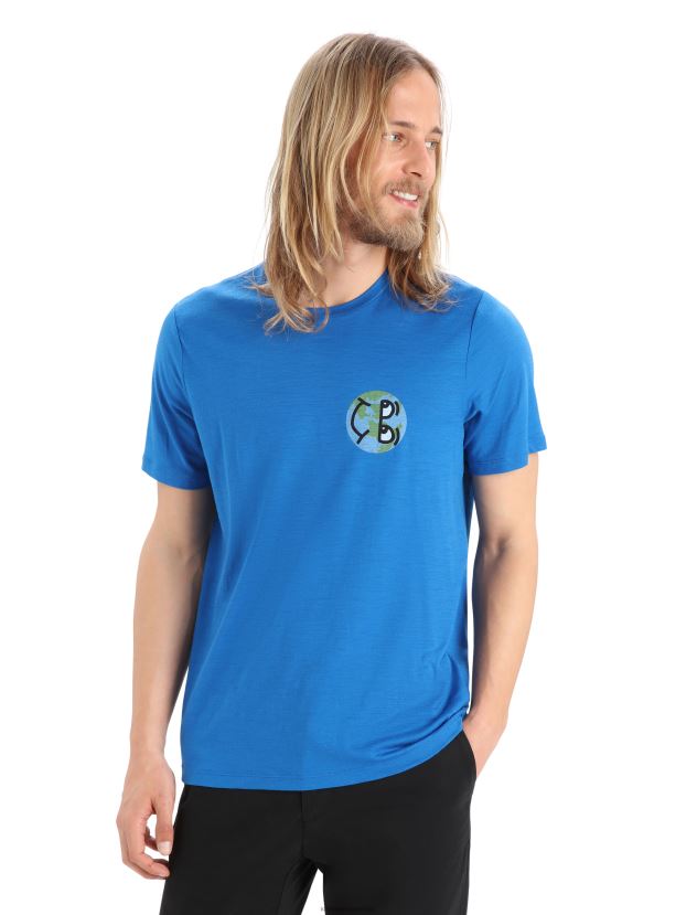Icebreaker Men Merino Tech Lite II Short Sleeve T-Shirt StoryLazurite 80BXXP381 Clothing