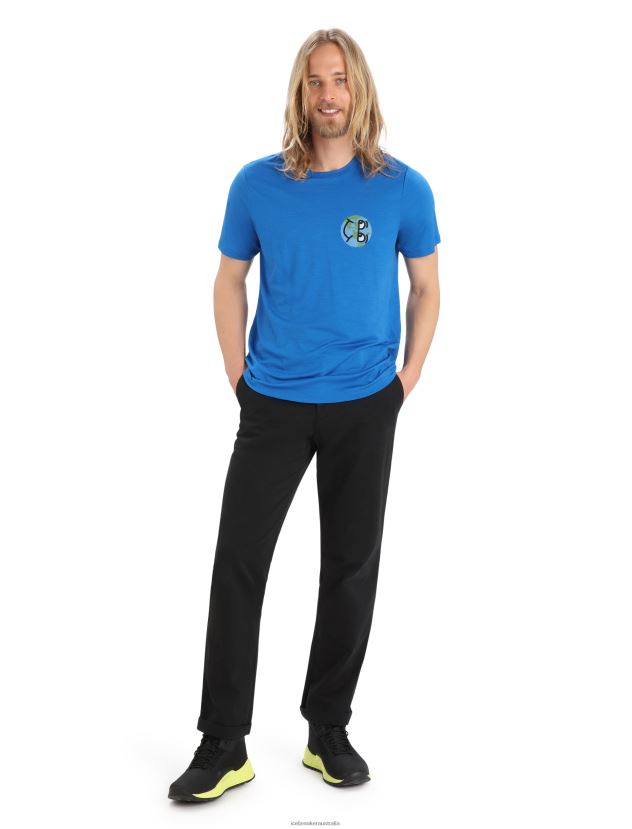 Icebreaker Men Merino Tech Lite II Short Sleeve T-Shirt StoryLazurite 80BXXP381 Clothing