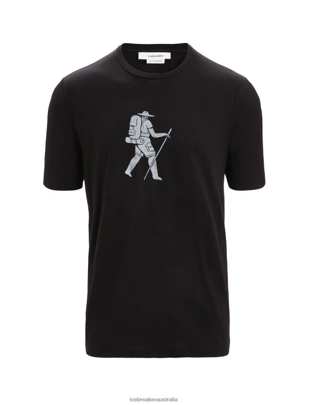 Icebreaker Men Merino Tech Lite II Short Sleeve T-Shirt Trail HikerBlack 80BXXP36 Clothing