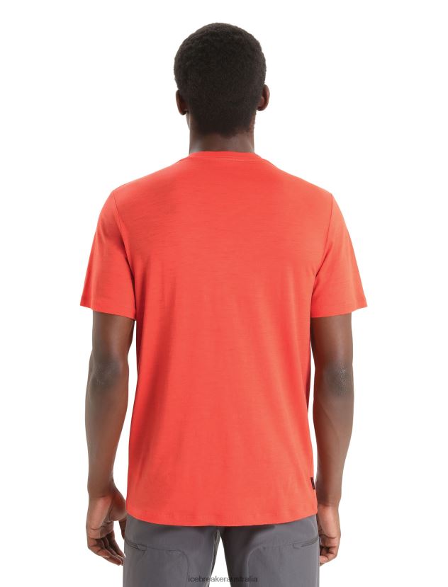 Icebreaker Men Merino Tech Lite II Short Sleeve T-Shirt TrailheadVibrant Earth 80BXXP15 Clothing