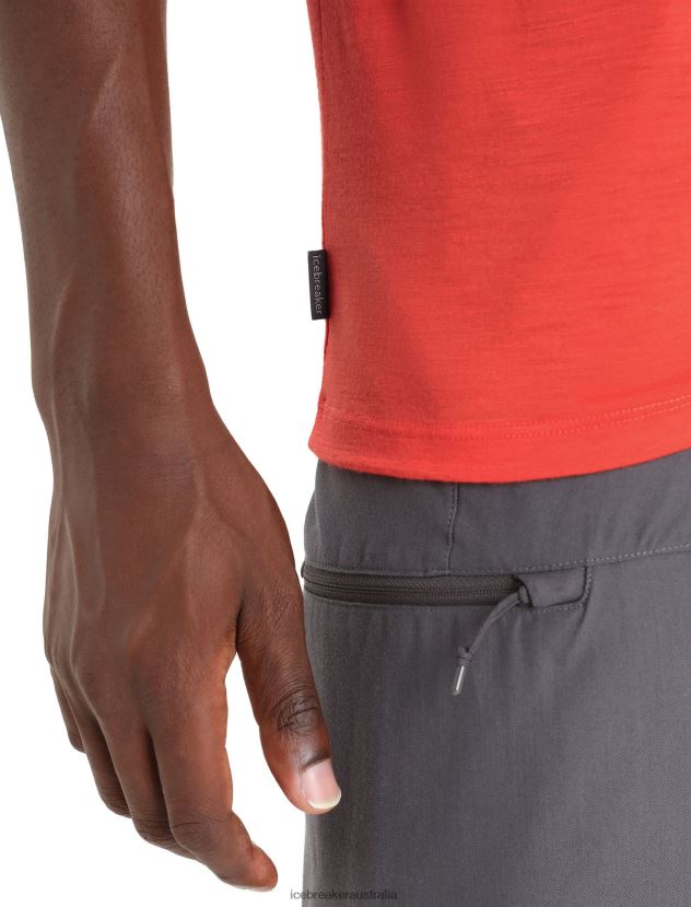Icebreaker Men Merino Tech Lite II Short Sleeve T-Shirt TrailheadVibrant Earth 80BXXP15 Clothing