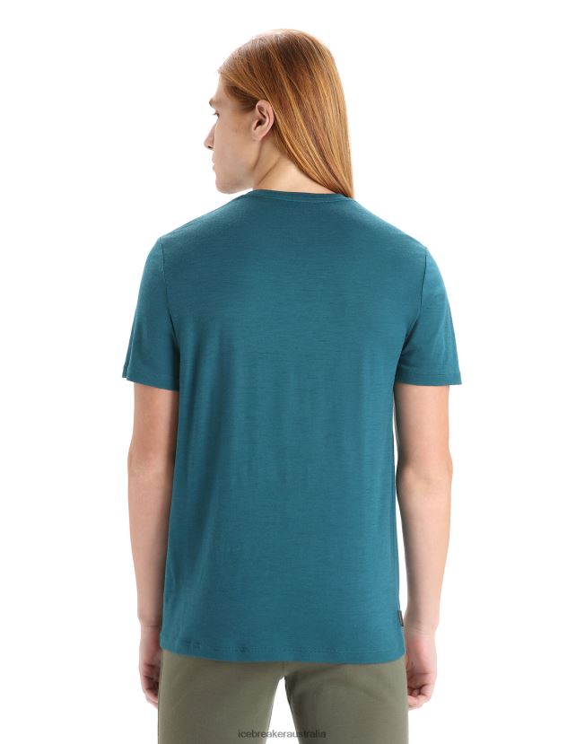 Icebreaker Men Merino Tech Lite II Short Sleeve TeeGreen Glory 80BXXP29 Clothing