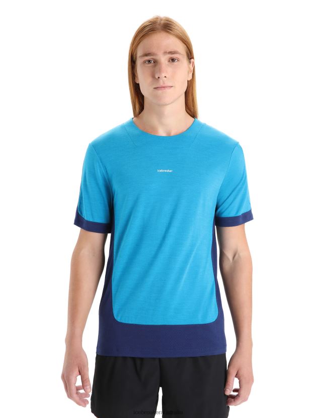 Icebreaker Men ZoneKnit Merino Short Sleeve T-ShirtGeo Blue/Royal Navy 80BXXP71 Clothing