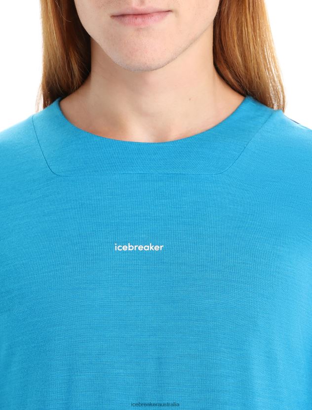 Icebreaker Men ZoneKnit Merino Short Sleeve T-ShirtGeo Blue/Royal Navy 80BXXP71 Clothing
