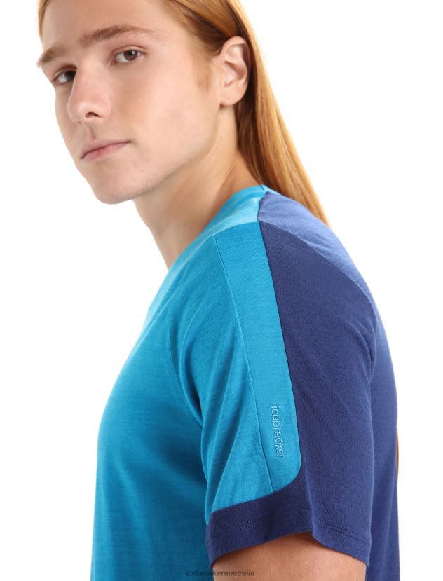 Icebreaker Men ZoneKnit Merino Short Sleeve T-ShirtGeo Blue/Royal Navy 80BXXP71 Clothing