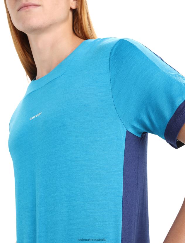 Icebreaker Men ZoneKnit Merino Short Sleeve T-ShirtGeo Blue/Royal Navy 80BXXP71 Clothing