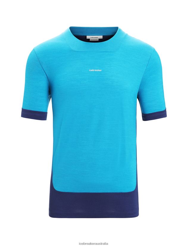 Icebreaker Men ZoneKnit Merino Short Sleeve T-ShirtGeo Blue/Royal Navy 80BXXP71 Clothing