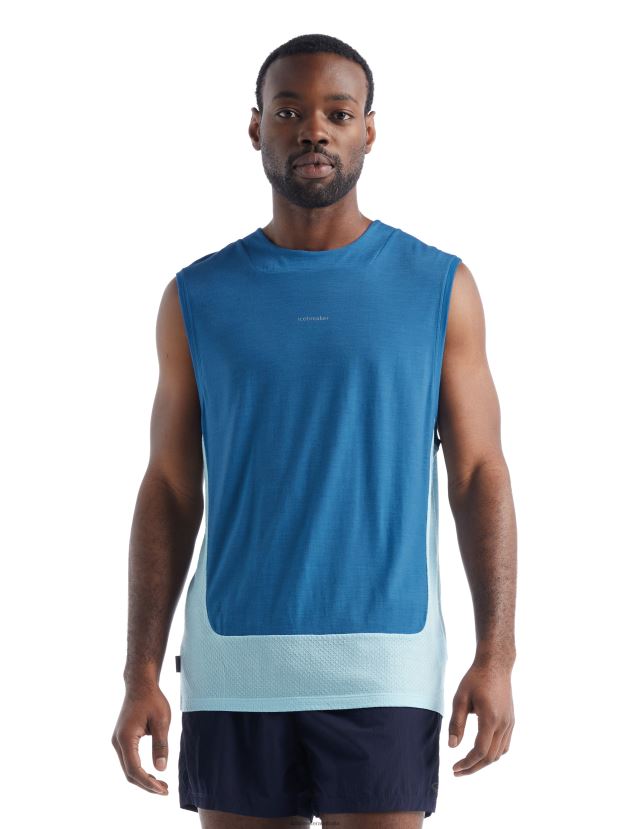 Icebreaker Men ZoneKnit Merino TankAzul/Haze 80BXXP490 Clothing