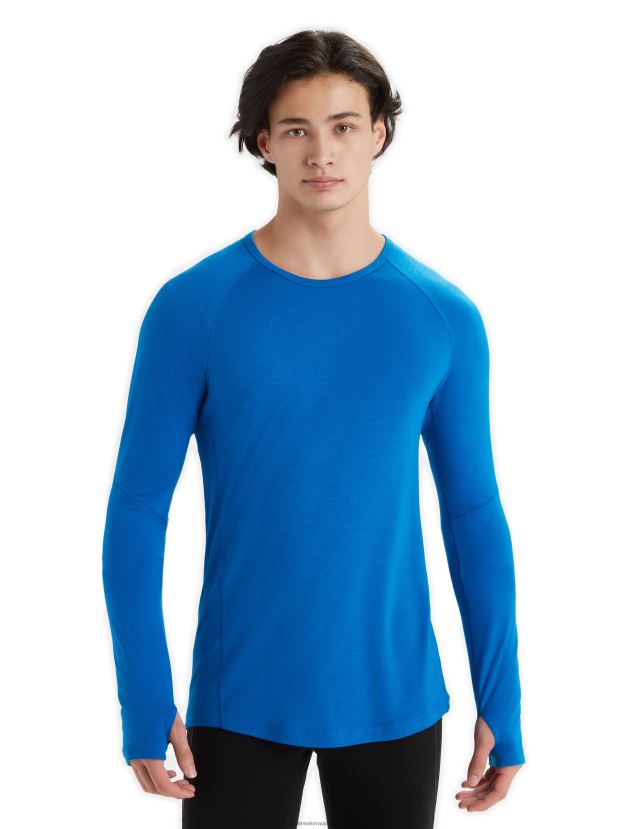 Icebreaker Men BodyfitZone Merino 150 Zone Long Sleeve Crewe Thermal TopLazurite 80BXXP440 Clothing