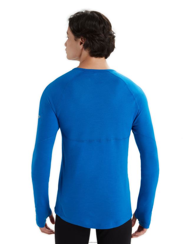 Icebreaker Men BodyfitZone Merino 150 Zone Long Sleeve Crewe Thermal TopLazurite 80BXXP440 Clothing