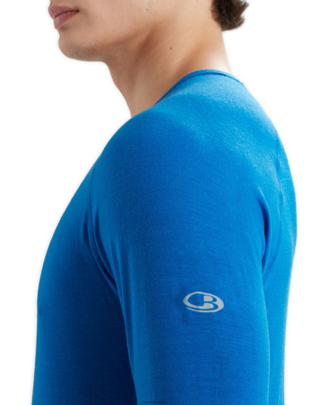 Icebreaker Men BodyfitZone Merino 150 Zone Long Sleeve Crewe Thermal TopLazurite 80BXXP440 Clothing