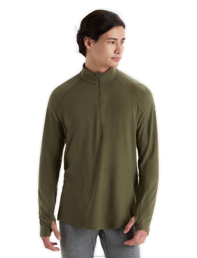 Icebreaker Men BodyfitZone Merino 200 Zone Thermal Long Sleeve Half Zip TopLoden 80BXXP420 Clothing