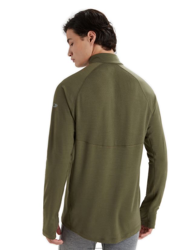 Icebreaker Men BodyfitZone Merino 200 Zone Thermal Long Sleeve Half Zip TopLoden 80BXXP420 Clothing