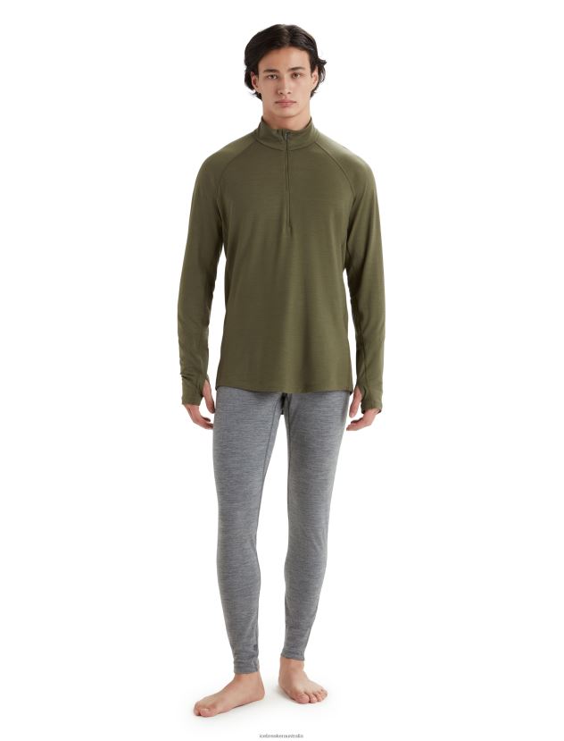Icebreaker Men BodyfitZone Merino 200 Zone Thermal Long Sleeve Half Zip TopLoden 80BXXP420 Clothing