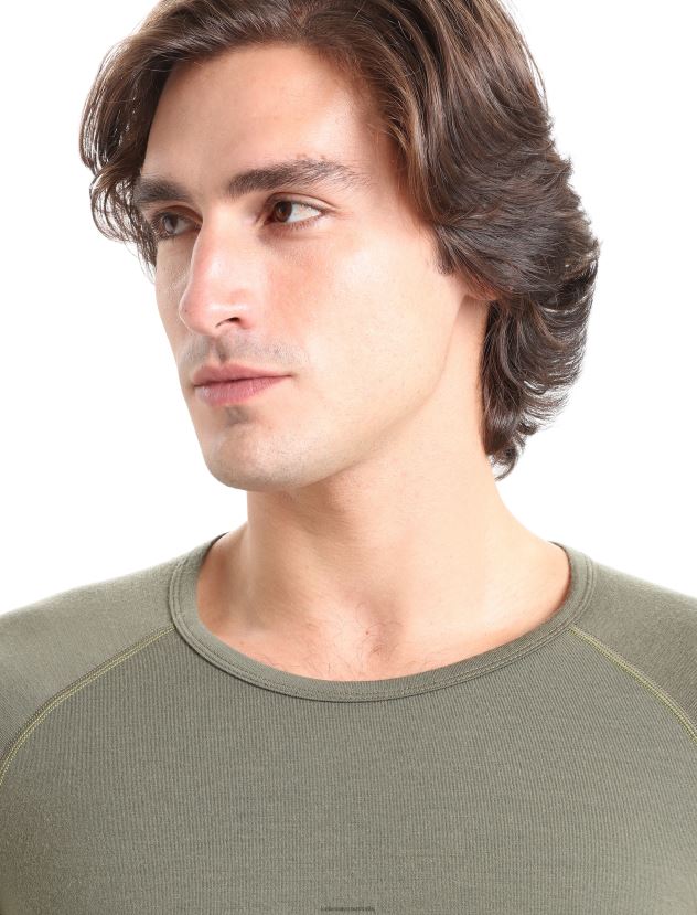 Icebreaker Men BodyfitZone Merino 260 Zone Long Sleeve Crewe Thermal TopLoden/Black 80BXXP437 Clothing