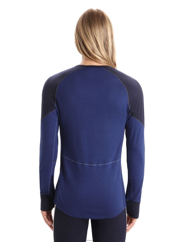 Icebreaker Men BodyfitZone Merino 260 Zone Long Sleeve Crewe Thermal TopMidnight Navy/Royal Navy 80BXXP436 Clothing