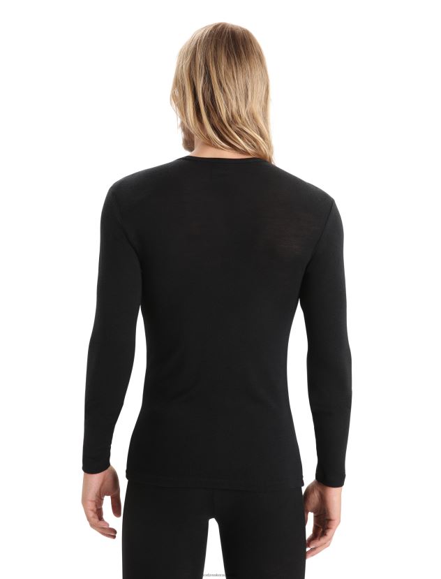 Icebreaker Men Merino 175 Everyday Long Sleeve Crewe Thermal TopBlack 80BXXP162 Clothing