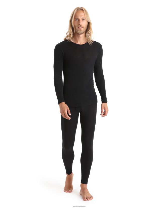 Icebreaker Men Merino 175 Everyday Long Sleeve Crewe Thermal TopBlack 80BXXP162 Clothing
