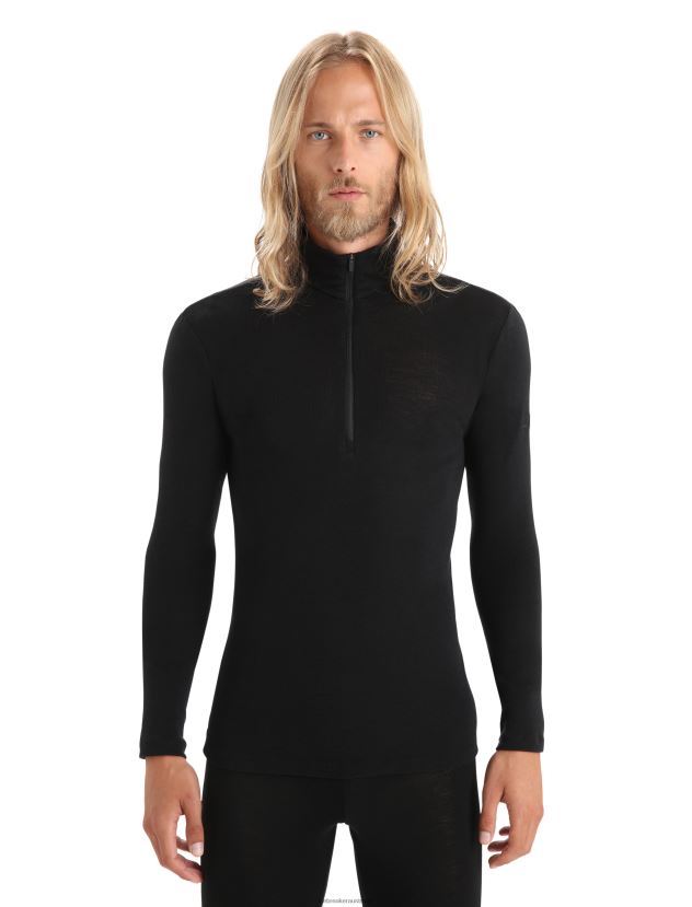 Icebreaker Men Merino 175 Everyday Long Sleeve Half Zip Thermal TopBlack 80BXXP143 Clothing