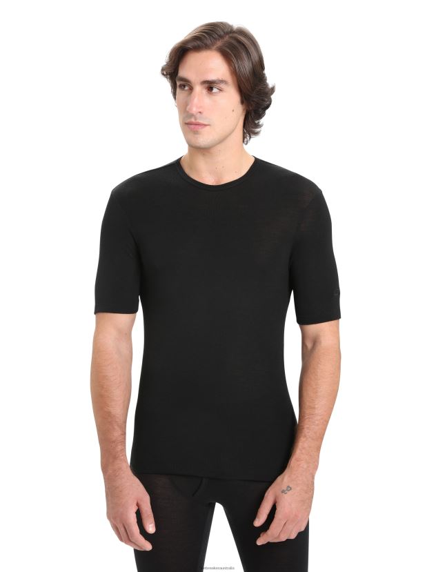 Icebreaker Men Merino 175 Everyday Short Sleeve Crewe Thermal TopBlack 80BXXP161 Clothing