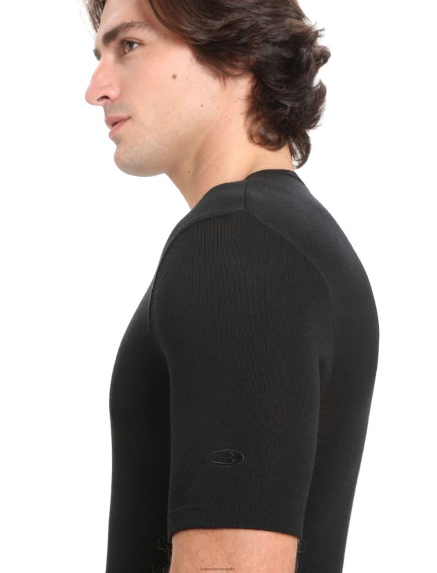 Icebreaker Men Merino 175 Everyday Short Sleeve Crewe Thermal TopBlack 80BXXP161 Clothing