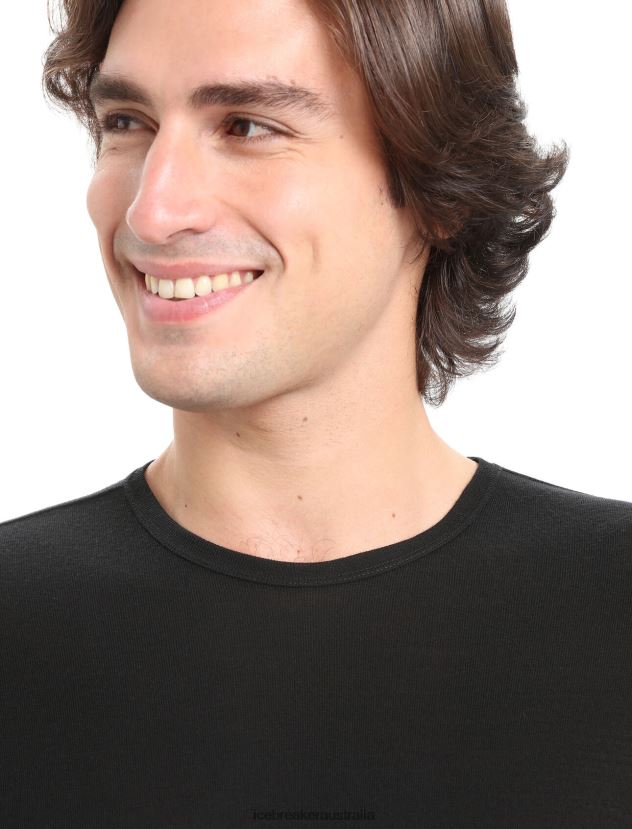 Icebreaker Men Merino 175 Everyday Short Sleeve Crewe Thermal TopBlack 80BXXP161 Clothing