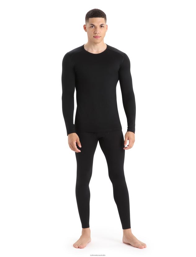 Icebreaker Men Merino 200 Oasis Long Sleeve Crewe Thermal TopBlack 80BXXP133 Clothing