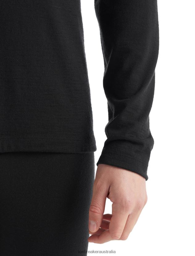 Icebreaker Men Merino 200 Oasis Long Sleeve Crewe Thermal TopBlack 80BXXP133 Clothing