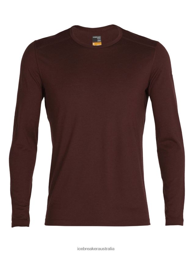 Icebreaker Men Merino 200 Oasis Long Sleeve Crewe Thermal TopEspresso 80BXXP444 Clothing