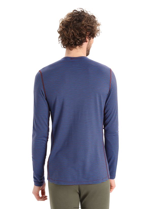 Icebreaker Men Merino 200 Oasis Long Sleeve Crewe Thermal TopLazurite/Espresso 80BXXP445 Clothing