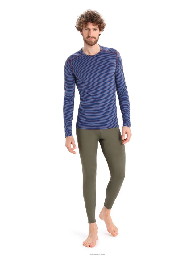 Icebreaker Men Merino 200 Oasis Long Sleeve Crewe Thermal TopLazurite/Espresso 80BXXP445 Clothing