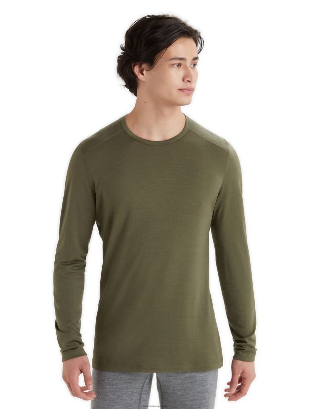 Icebreaker Men Merino 200 Oasis Long Sleeve Crewe Thermal TopLoden 80BXXP136 Clothing
