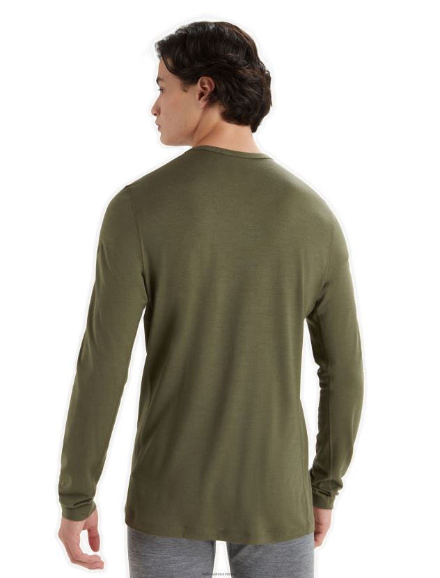 Icebreaker Men Merino 200 Oasis Long Sleeve Crewe Thermal TopLoden 80BXXP136 Clothing