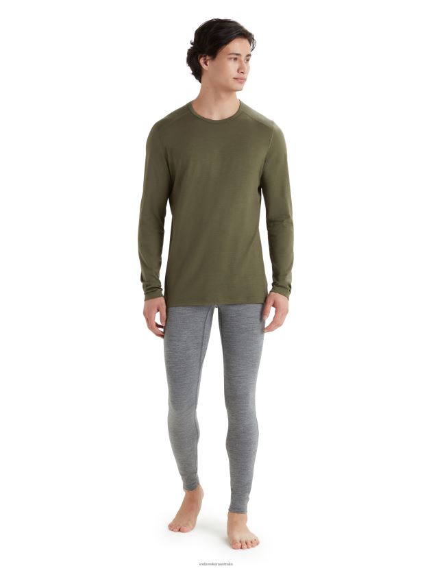 Icebreaker Men Merino 200 Oasis Long Sleeve Crewe Thermal TopLoden 80BXXP136 Clothing