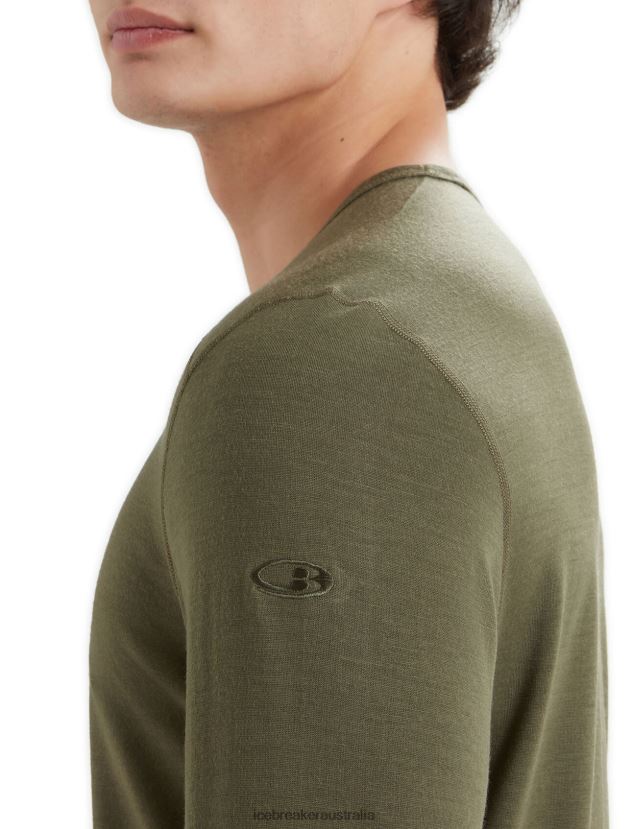 Icebreaker Men Merino 200 Oasis Long Sleeve Crewe Thermal TopLoden 80BXXP136 Clothing