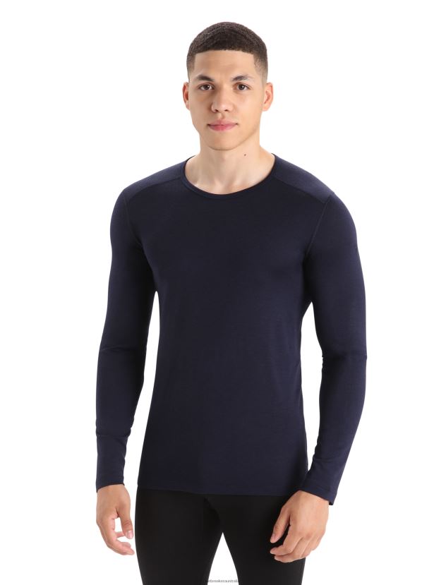Icebreaker Men Merino 200 Oasis Long Sleeve Crewe Thermal TopMidnight Navy 80BXXP134 Clothing