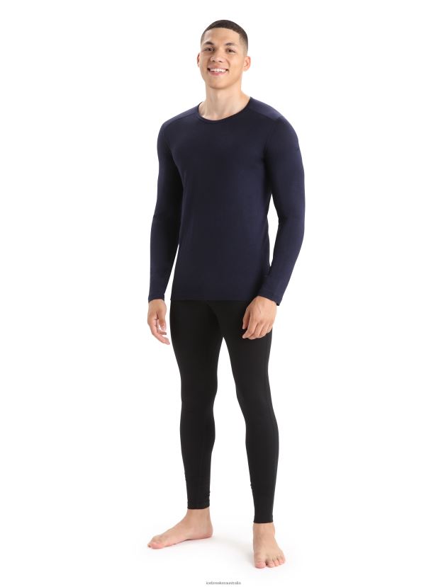 Icebreaker Men Merino 200 Oasis Long Sleeve Crewe Thermal TopMidnight Navy 80BXXP134 Clothing