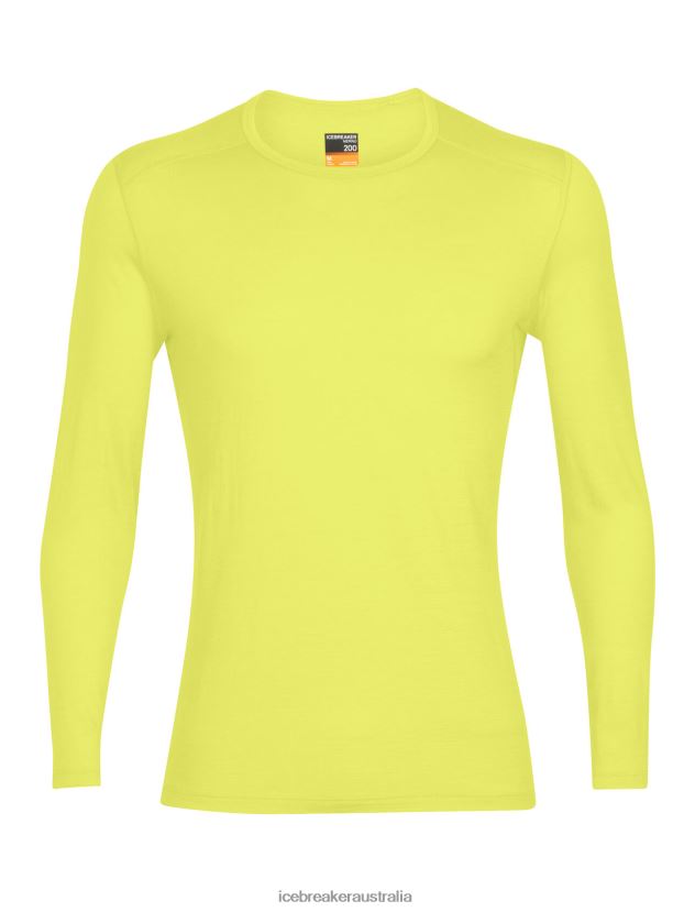 Icebreaker Men Merino 200 Oasis Long Sleeve Crewe Thermal TopShine 80BXXP446 Clothing
